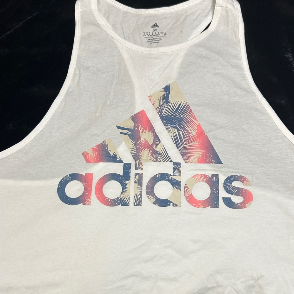 Adidas Women's White Tropical Graphic Tank Top